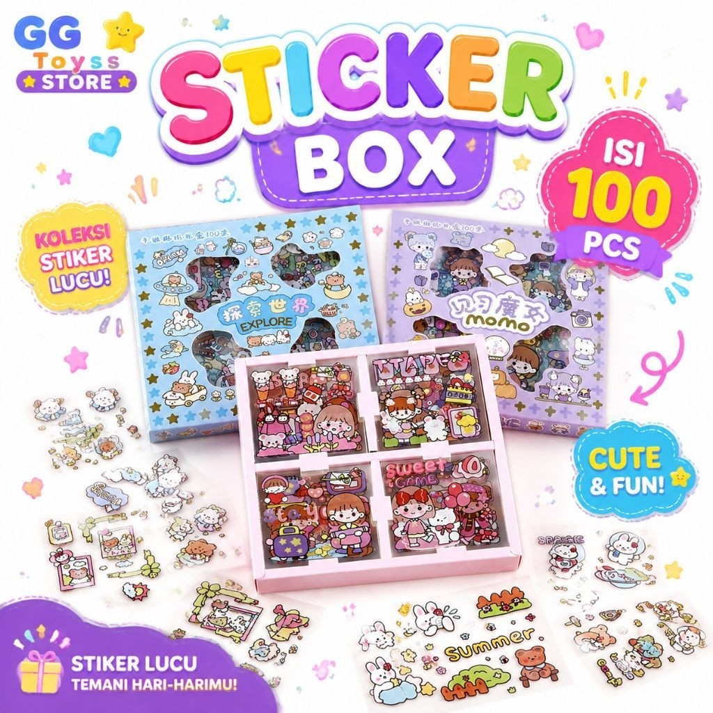 100 Pcs Sticker Box Random