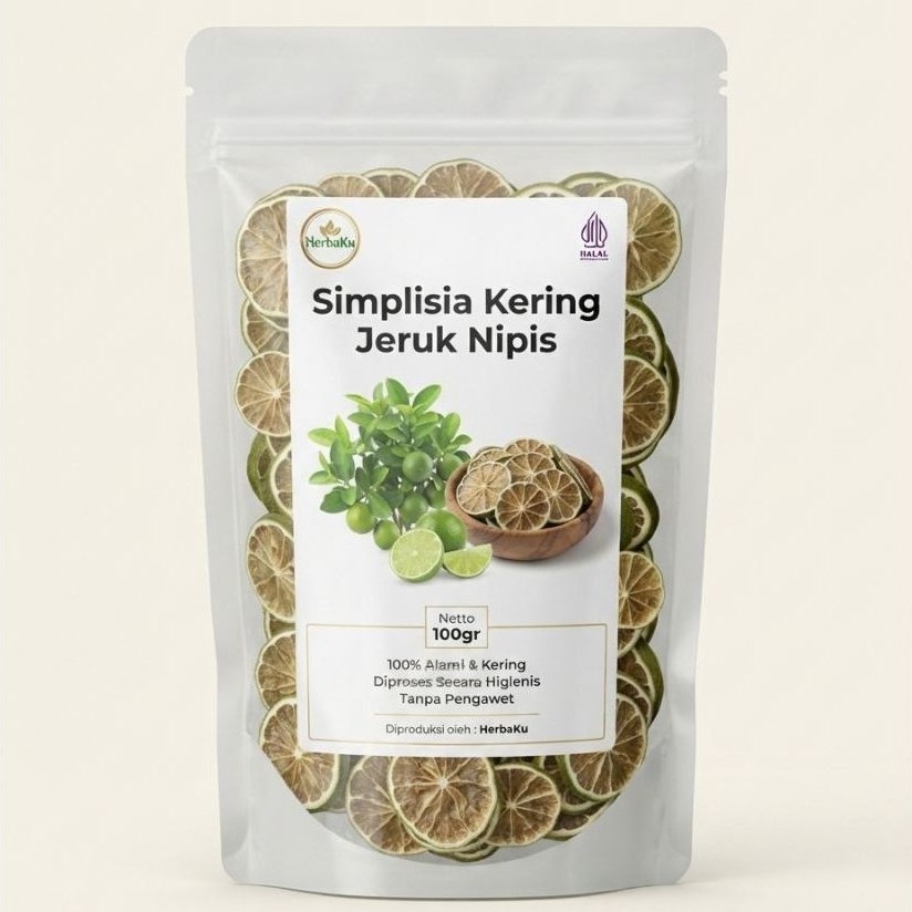 HerbaKu Simplisia Kering Jeruk Nipis 100gr | Jeruk Nipis Kering Alami | Herbal Nusantara