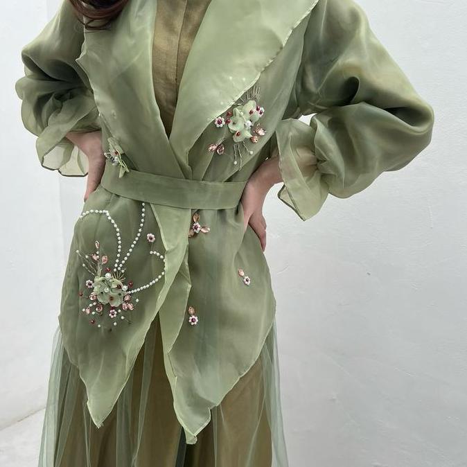Nadine Set Dress Lebaran Mewah / Gamis Wanita Elegan / Dress Muslim Wanita Premium (TERBAIK) (TERBAR