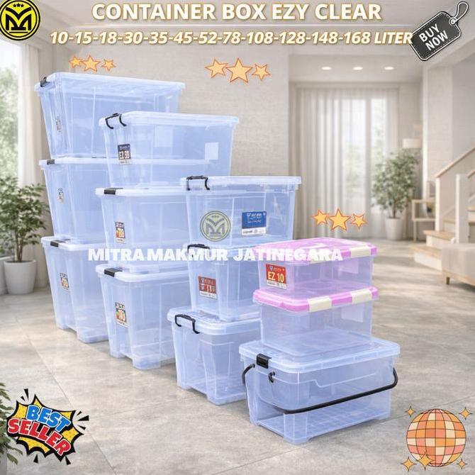 Storage- Ezy Storage Box Container Box Ezy Bening Transparan Ezy 10 15 18 30 35 45 78 108 148 168