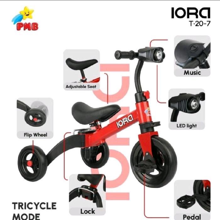 Sepeda Keseimbangan Anak 3in1 Balance Bike Push Bike Tricycle ORIGINAL PMB IORA Exotic AVIATOR Nuwa 