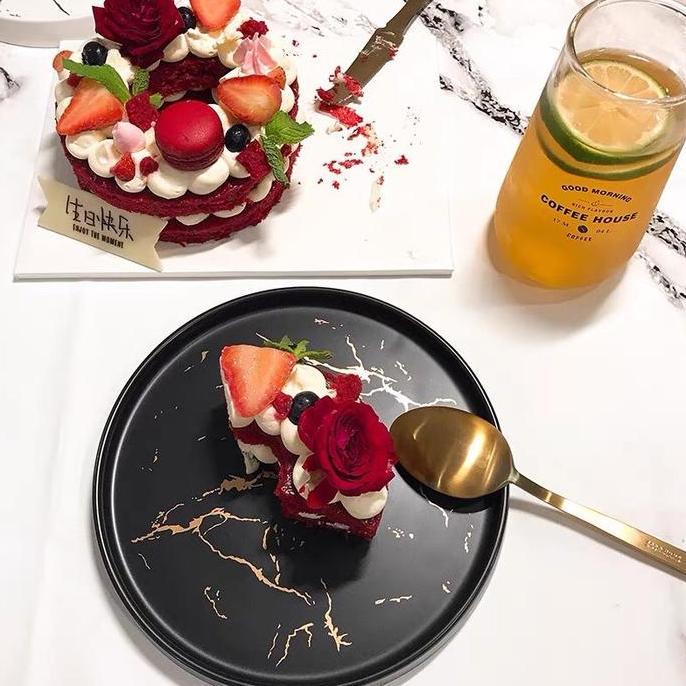 Bebida - Piring Marbel/ Piring Marble/ Marble Plate/ Dinner Set Keramik Sparkling
