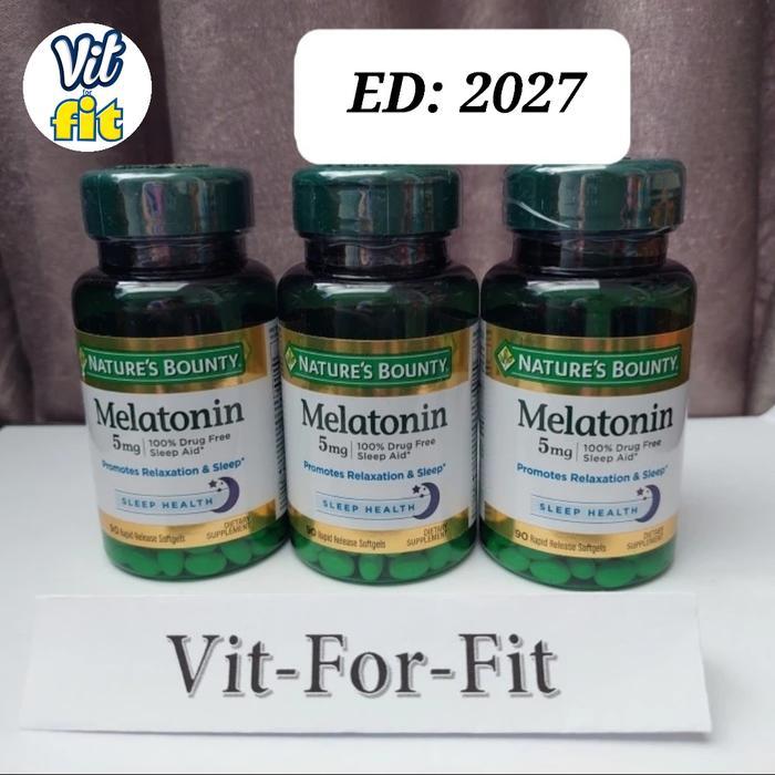 Nature's Bounty Melatonin 5 mg - 90 softgels || Sleep Aid 5mg
