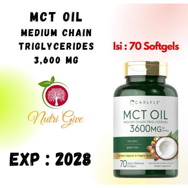 Carlyle MCT Oil 3600mg 70softgels Coconut Oil Capric & Caprylic Acid