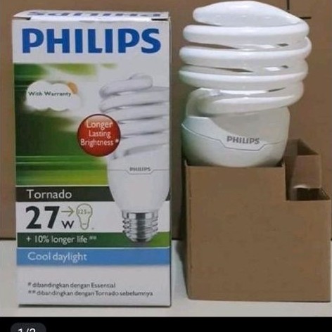 Lampu Philips Tornado 27 Watt Super White / Putih