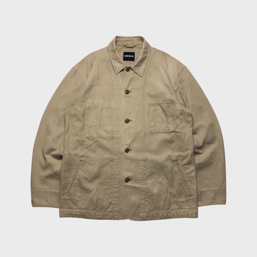 Uniqlo Canvas Active Utility Chore Jacket Beige