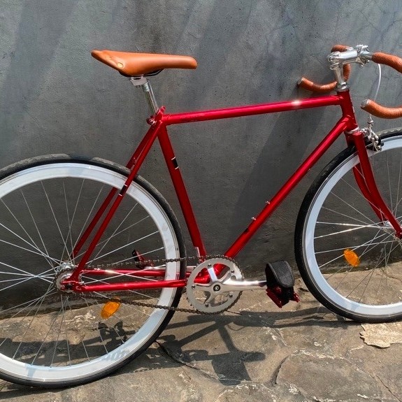 Sepeda Fixie Element 700C Dropbar Alloy Merah – Siap Gowes, Kondisi Bekas