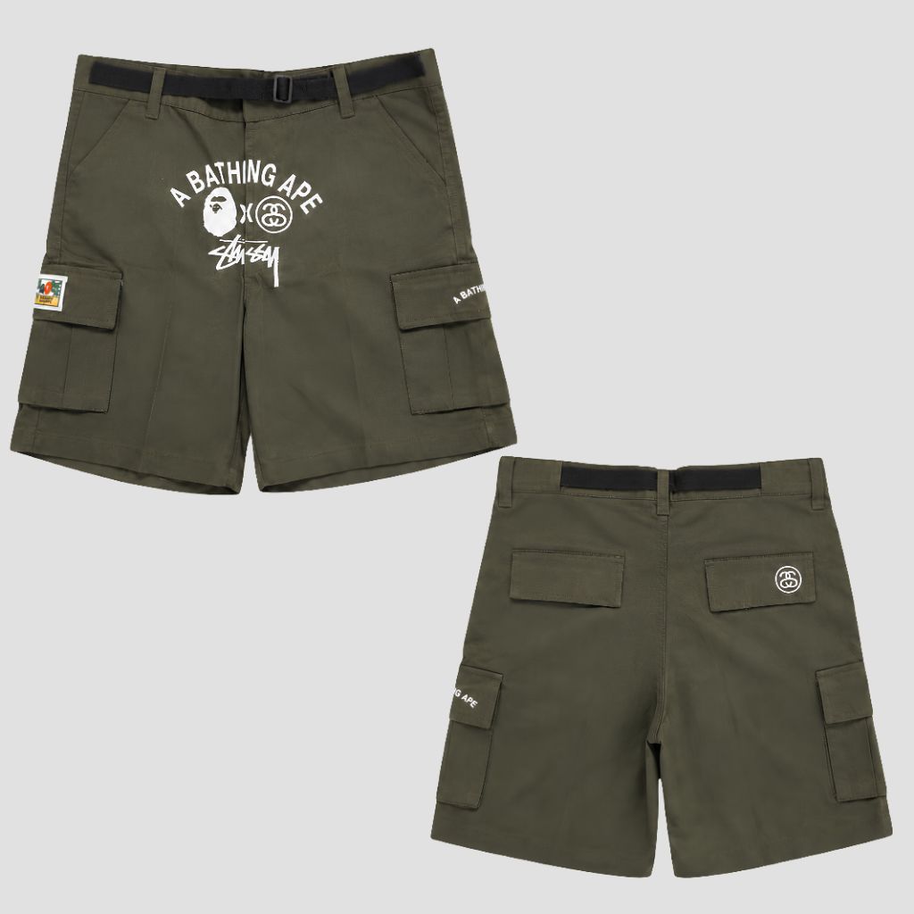 CELANA CARGO PENDEK | A bathing ape x Sttusy
