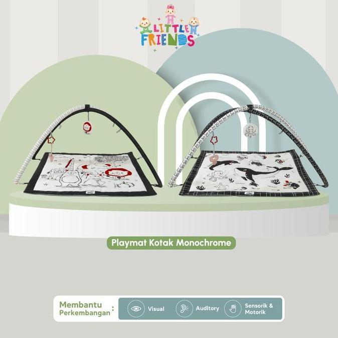 [Allthebest] PLAYMAT KOTAK MONOCHROME SEA CREATURES LFP1230 PLAYMAT KOTAK MONOCHROME ANIMAL SAFARI L
