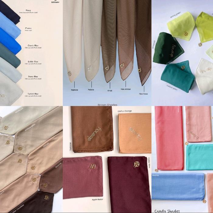 Deenay - Hijab segi empat polos liza series original deenay scarves voal polos premium Kerudung Basi