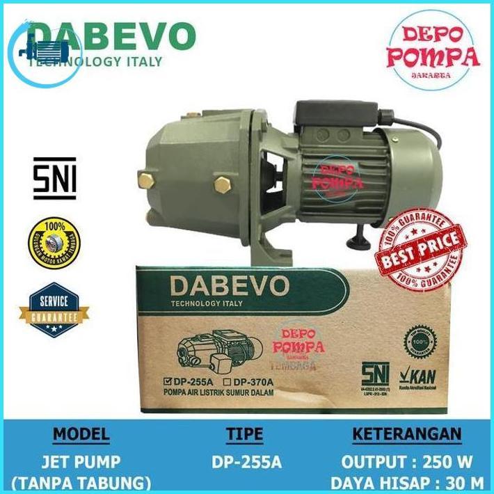 Pompa Air Jet Pump Dabevo 255 / Jet Pump 250 Watt Baru