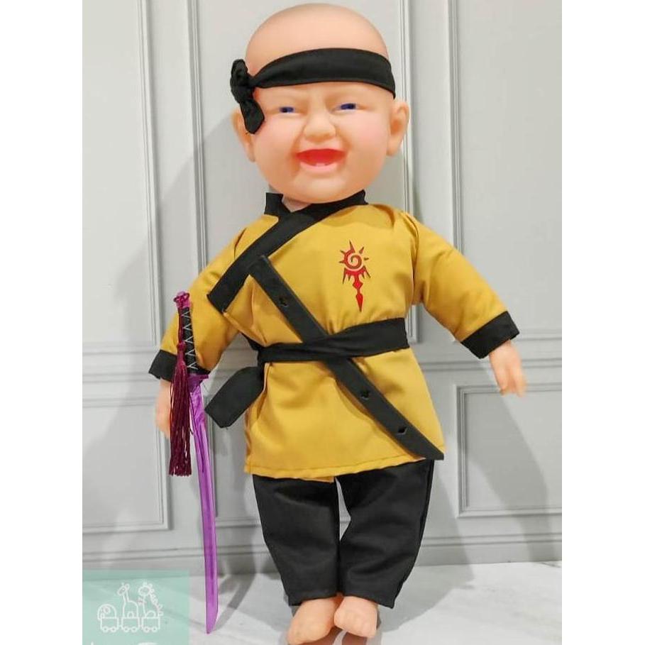 Mainan Anak Boneka Karet Jepang Ninja Samurai + Pedang