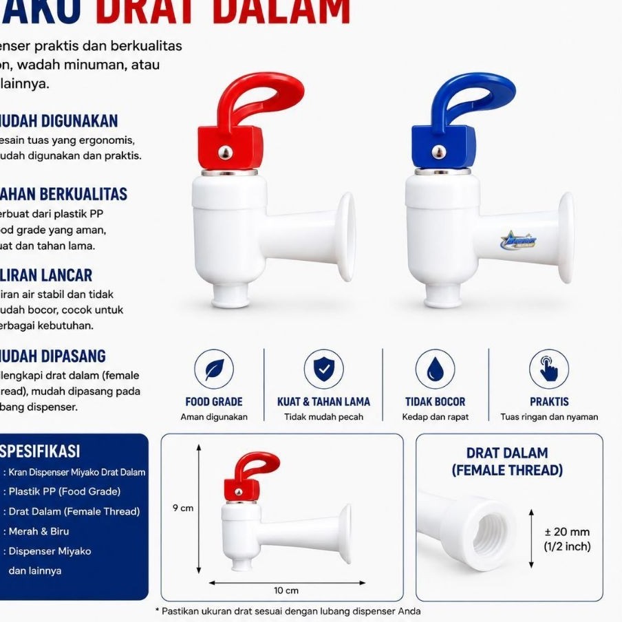KRAN DISPENSER MIYAKO DRAT DALAM / KERAN DISPENSER MIYAKO