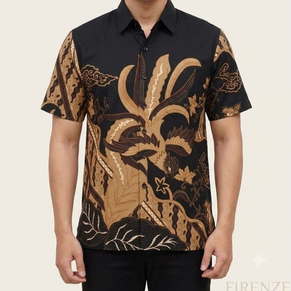 FIRENZE size M- XL KEMEJA PENDEK BATIK PRIA / KEMEJA BATIK PREMIUM / KEMEJA PENDEK BATIK COWOK / KEM