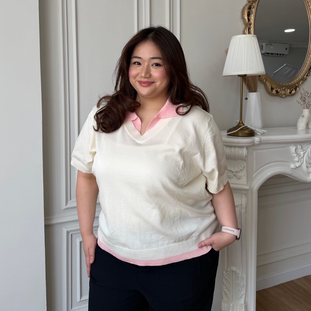 KAIA ATASAN BERKERAH POLOS Duchess / Atasan knit POLO Wanita