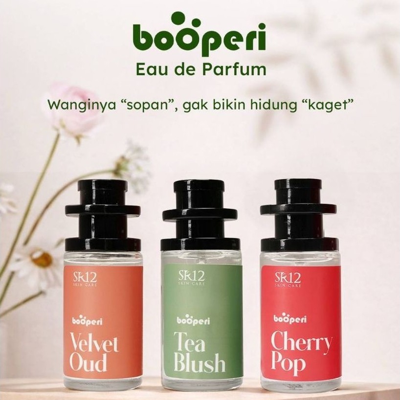 Parfum bopperi  Parfum boopery sr12 Cherry pop, Velvet Oud, Tea Blush, aroma wangi tahan lama, elega