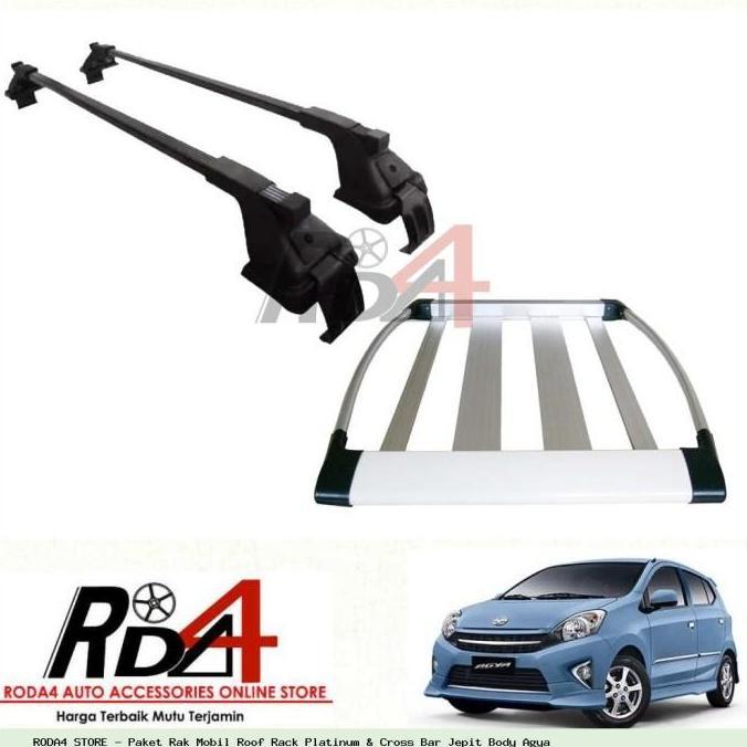 ALXAL Paket Rak Mobil Roof Rack Platinum & Cross Bar Jepit Body Agya