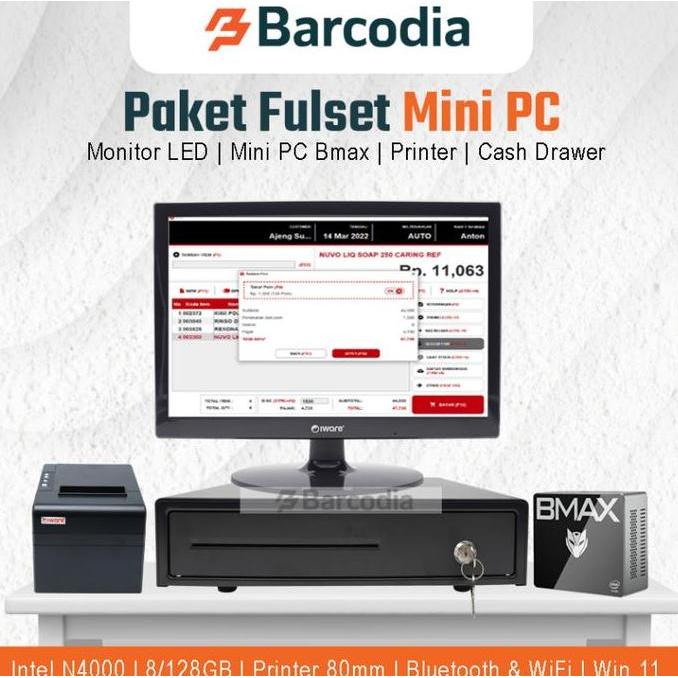 Paket Komputer / Pc Mini Kasir Full Set