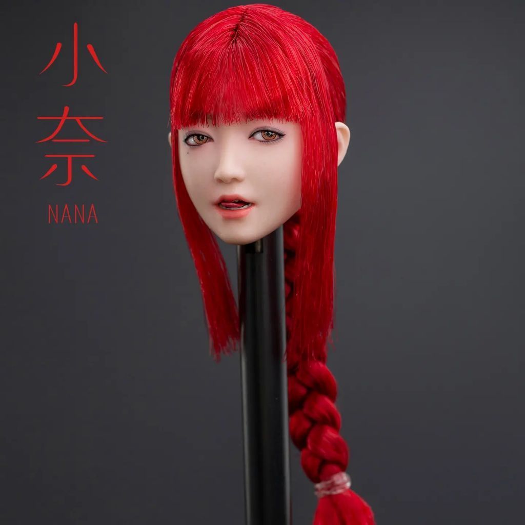 NANA Female Head Sculpt (Red Ponytail) 1/6 Scale Accessory I8-H002E - i8TOYS - i8 TOYS - Kitbash