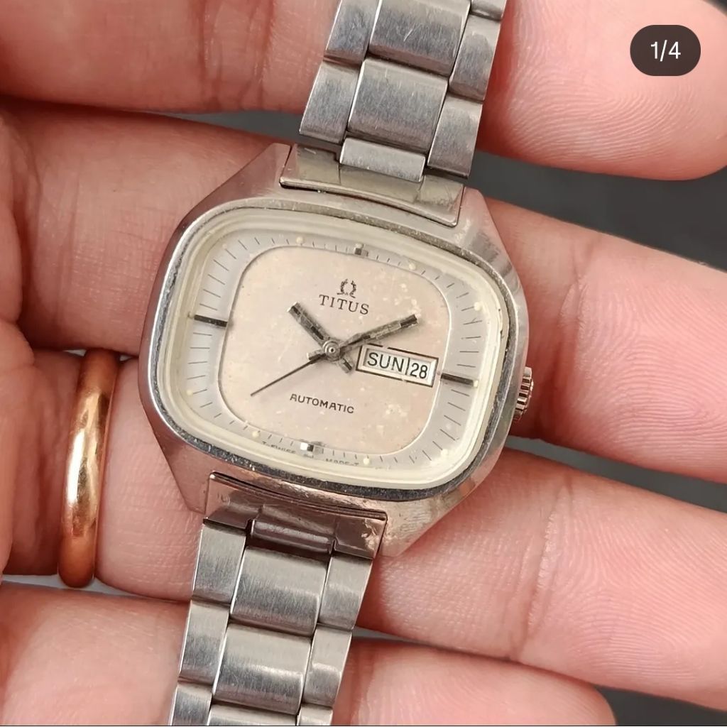 Jam Tangan Wanita Titus Automatic Analog Date Stainless Steel Tali Rantai