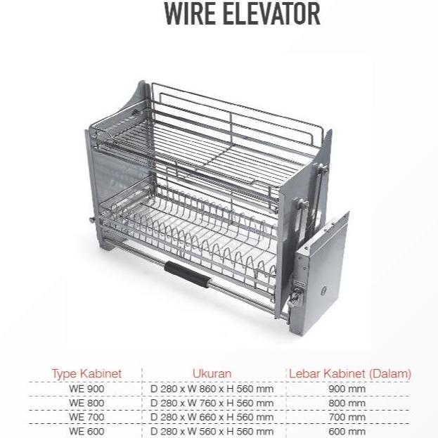 Rak Piring 2Susun Pulldown Multipurpose Rak Slow Motion Tmb We-60 (Wire Elevator -600)