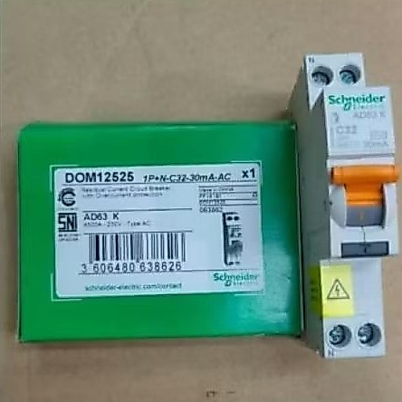 ELCB/RCBO Slim Domae 25A dan 32A 1p+N  Schneider 30mA