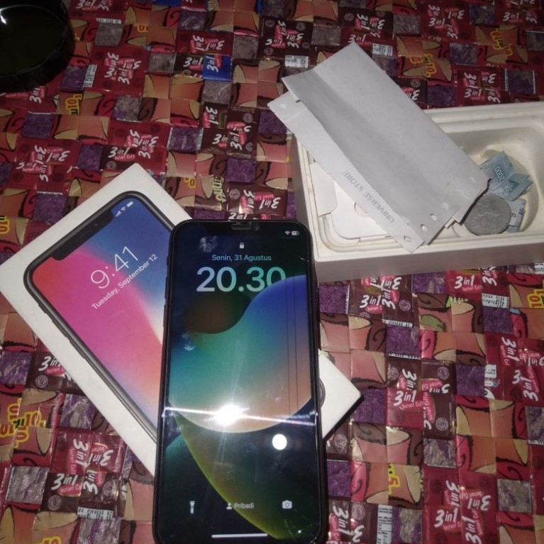 iphone x 64gb ibox fulldus kotak ori dan kabel casan
