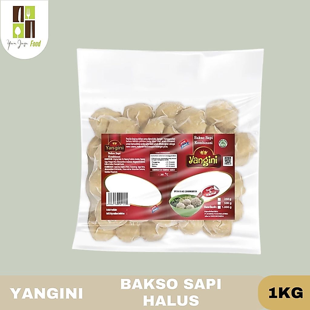 Yangini Bakso Sapi Halus 1kg / Baso Sapi Premium / Meatball / Bakso Daging Sapi Pilihan