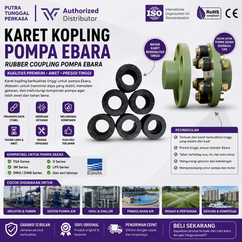 karet coupling pompa air ebara original / rubber kopling pompa ebara
