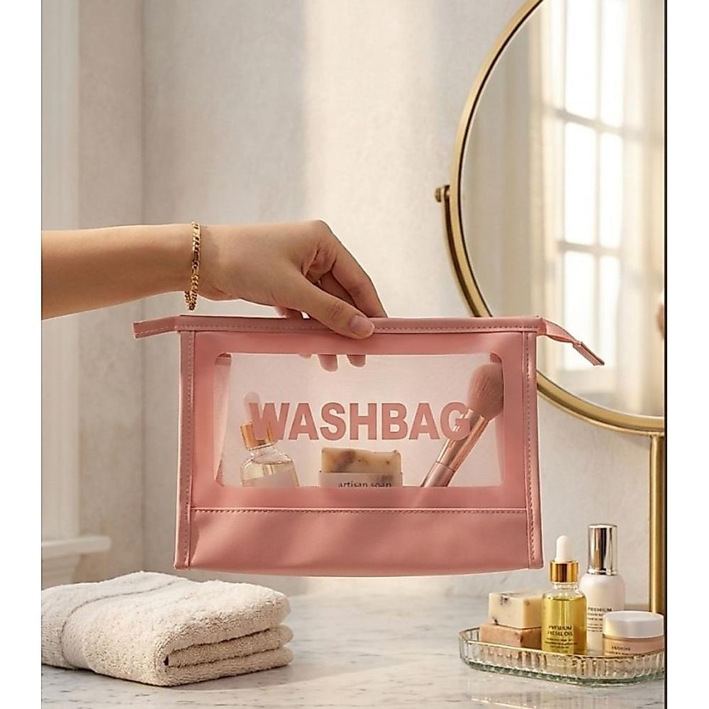 MURAH POUCH/TAS Kosmetik Washbag Segitiga Transparan Waterproof  Pouch Travel Make Up/ Bag Organizer