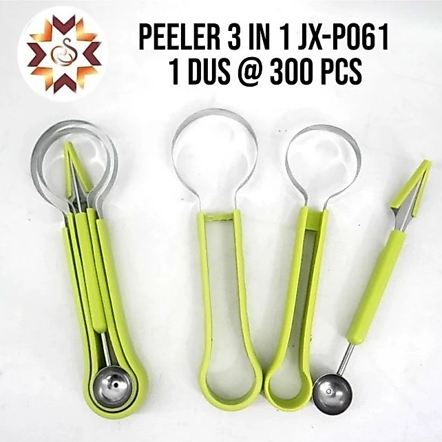 Alat Dekorasi Buah Set 3 In 1/ Pemotong Pengupas Kerokan Murah/ Parutan Semangka Melon/ Pengupas Kul