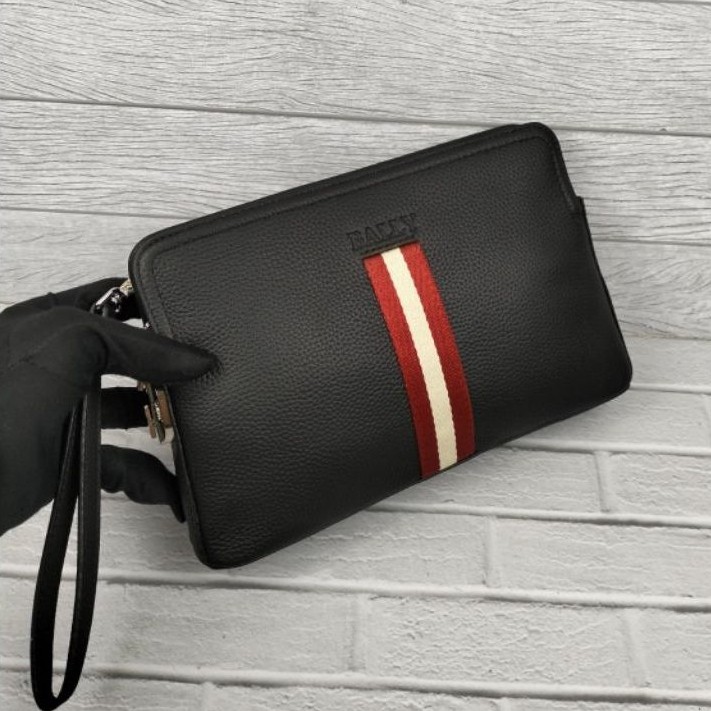 Clutch bag pria bally kulit asli