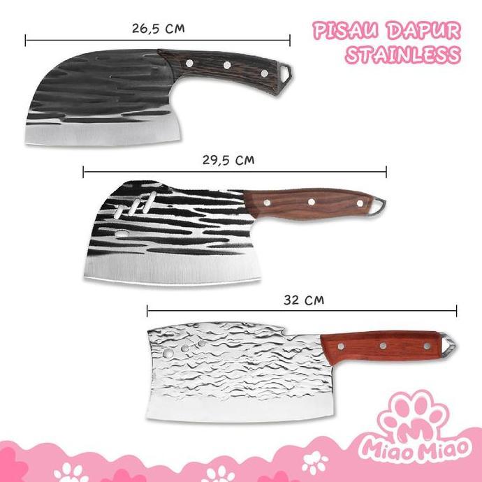 [All Varian] Pisau Dapur Pemotong Daging - Pisau Koki - Pisau Stainless Steel Tebal 2,5Mm - 5 Mm