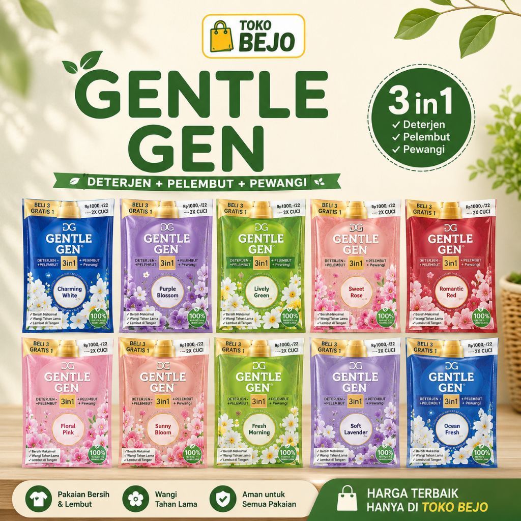 [16 pcs ] GENTLE GEN DETERJEN TUMBUHAN || DETERJEN CAIR GENTLE GEN