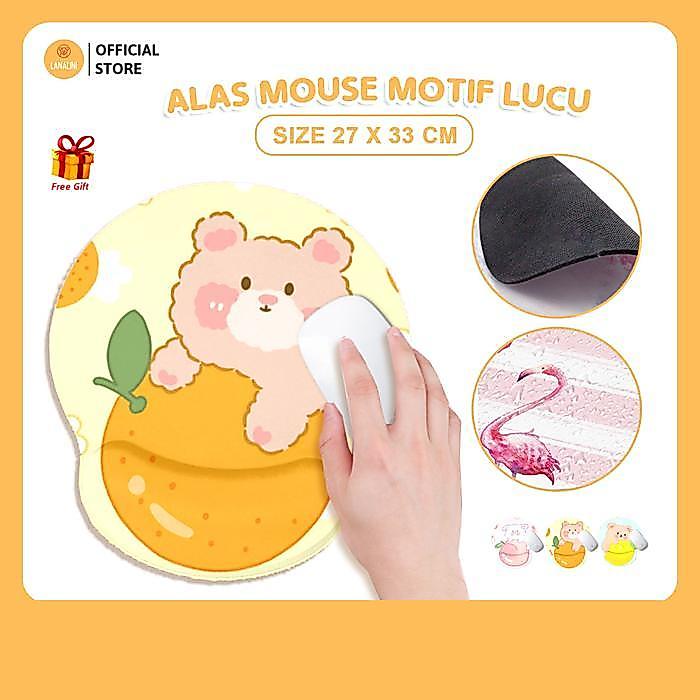 Lanalini Anime Mousepad 3D Silicone dengan Bantalan Gel Motif Lucu Mouse pad Blue Space 27 x 23 cm A