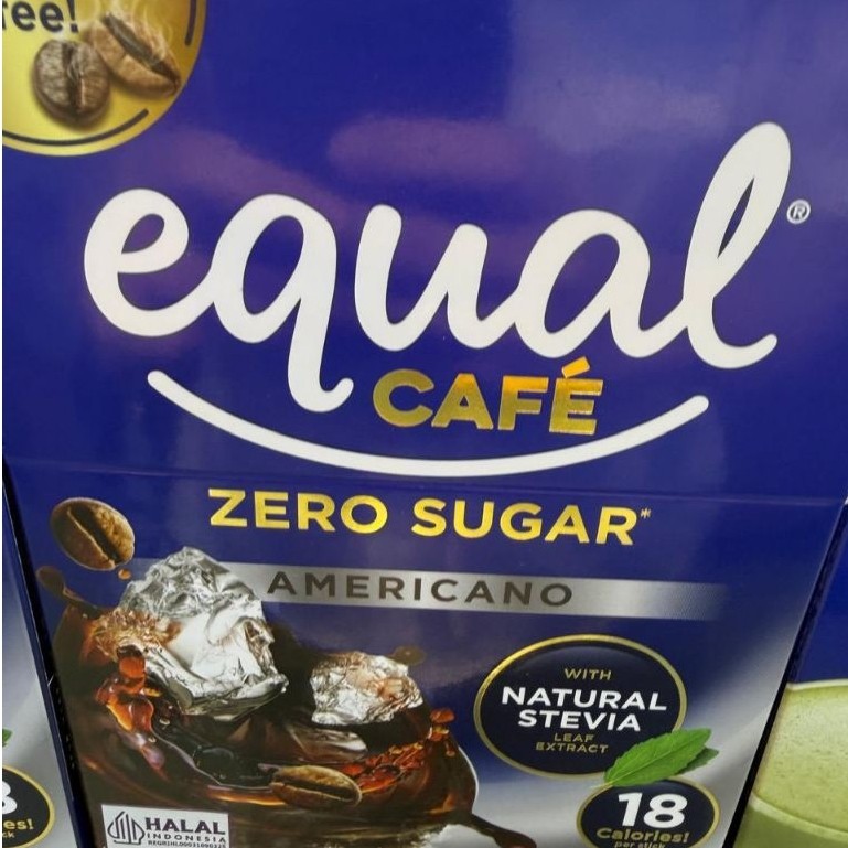 EQUAL CAFE ZERO SUGAR AMERICANO. EQUAL NATURAL STEVIA. EQUAL AMERICANO. AMERICANO NO SUGAR