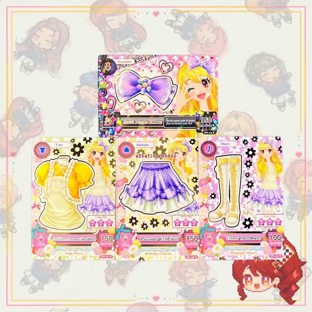 Aikatsu IPL BETA Ver Lemon Lavender Card Set Ichigo Hoshimiya