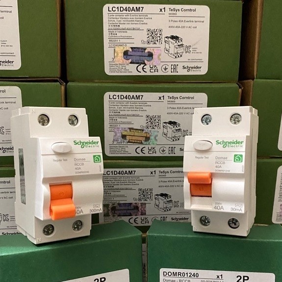 RCCB/ELCB SCHNEIDER DOMAE 2P 40A 30-mA 300-mA TIPE NEW / RCCB