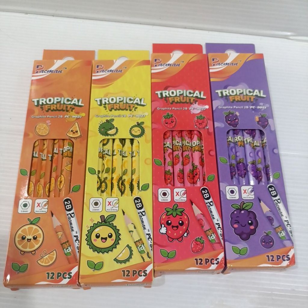 [ 1 LUSIN ] PENSIL 2B PACMAN | PENSIL 2B BUAH