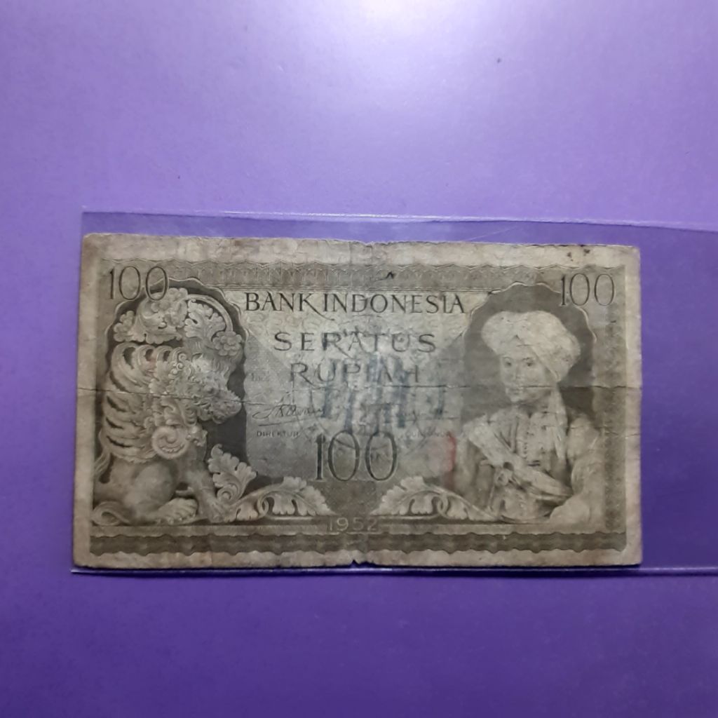 uang kuno 100 rupiah budaya tahun 1952