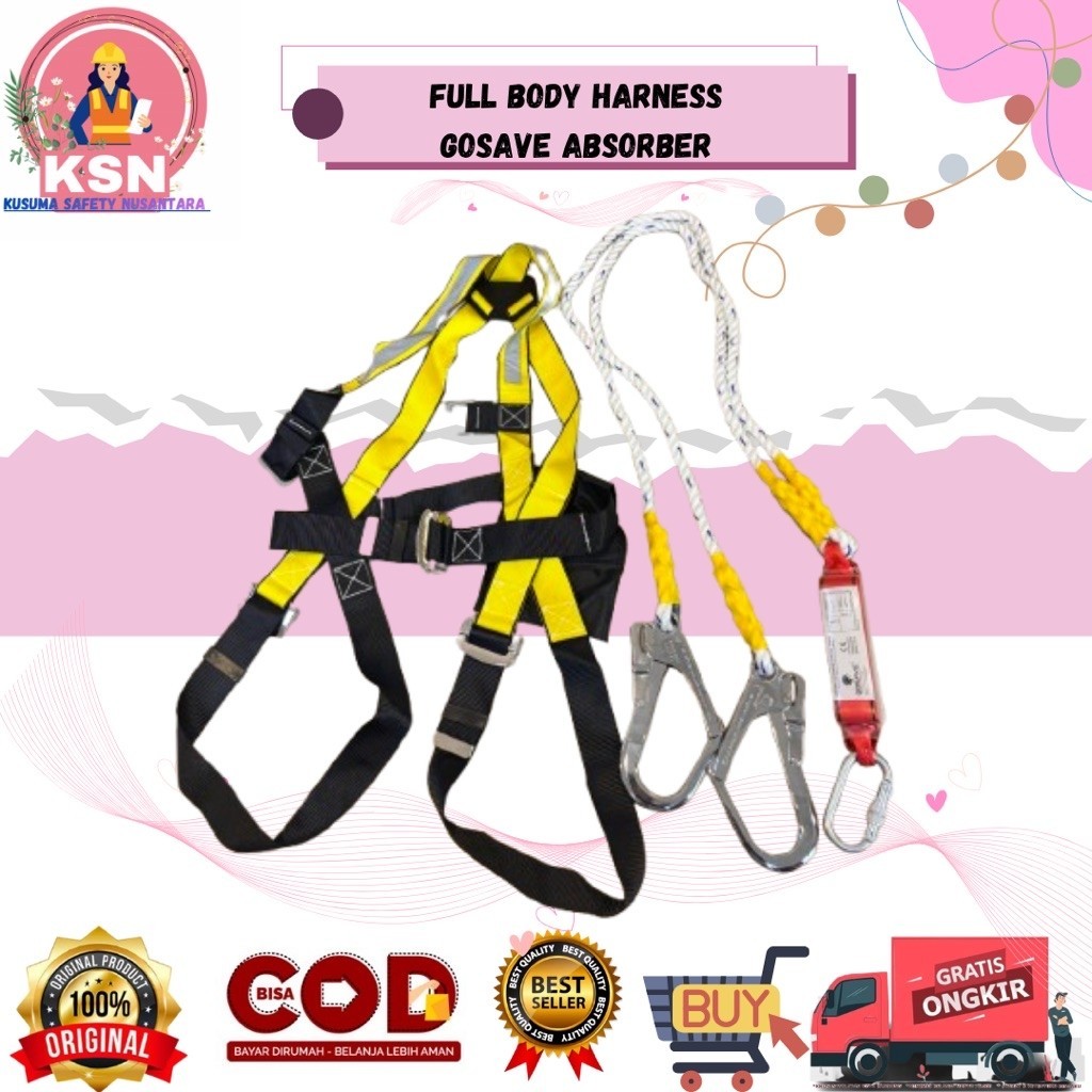 FULL BODY HARNESS GOSAVE ABSORBER / BODY HARNESS ABSORBER/ BODY HARNESS GOSAVE / ALAT PENGAMAN KETIN