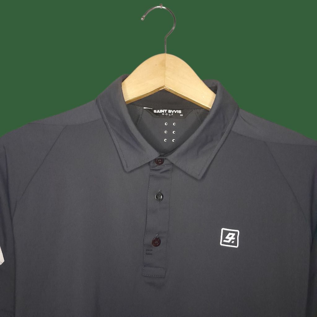SAINT BVVIS GOLF Kaos Kerah Dri Fit Olahraga Pria, Atasan Olahraga Pria