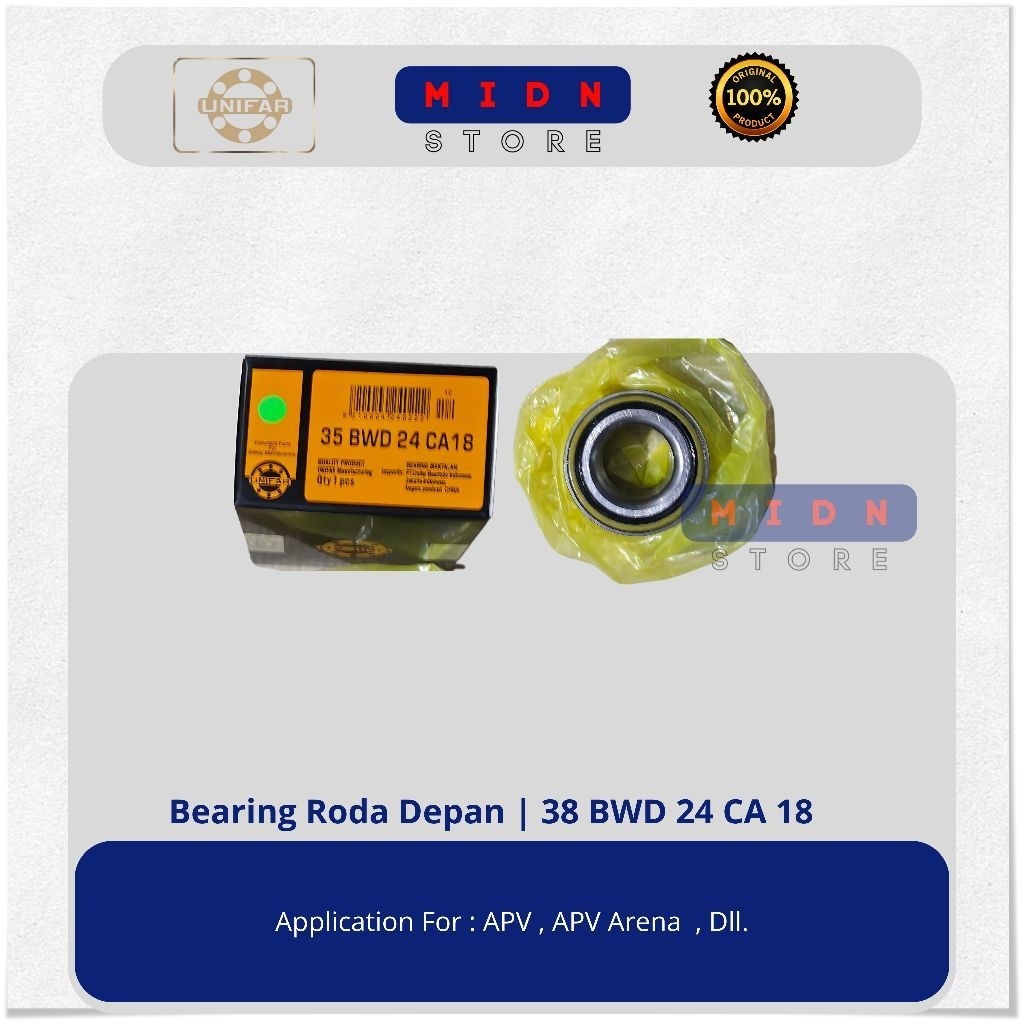 Bearing Roda Depan | Apv | Apv Arena | 38 Bwd | 24 CA 18 | Original ( Unifar )