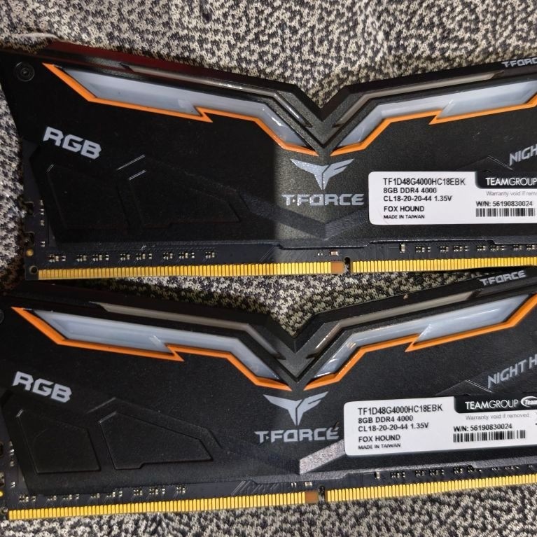 Ram T-force nighthawk 16gb (8x2) 4000 mhz