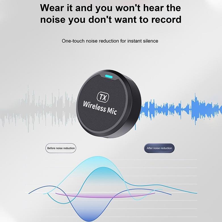 TERMURAH BYTENERD WIRELESS MICROPHONE CLIP ON MIC PORTABLE MICROPHONE MIKROFON LAVALIER UNTUK TIKTOK