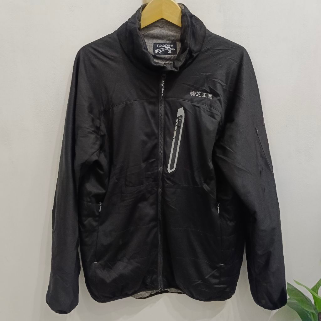 jaket tracktop motor softshell Fieldcore stretch hitam size L original murah
