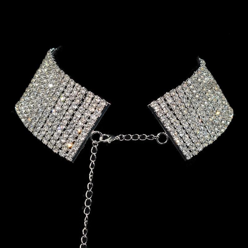 Kalung Berlian Lmitasi Penuh / Kepribadian Mode Eropa Dan Amerika Perhiasan Kalung / Elemen Kalung /