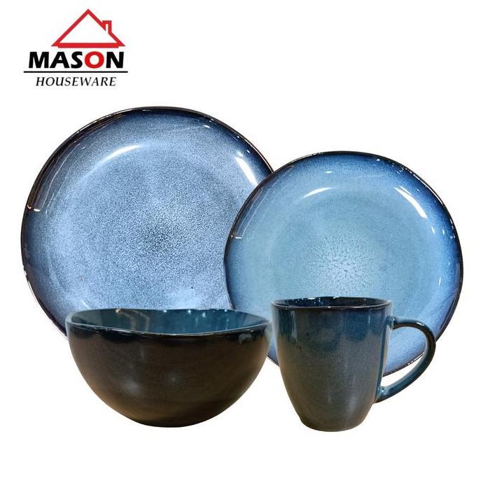 Mason Dinner Set Ceramic Dinner Plate / Salad Plate / Bowl / Mug Ceramic Blue Series