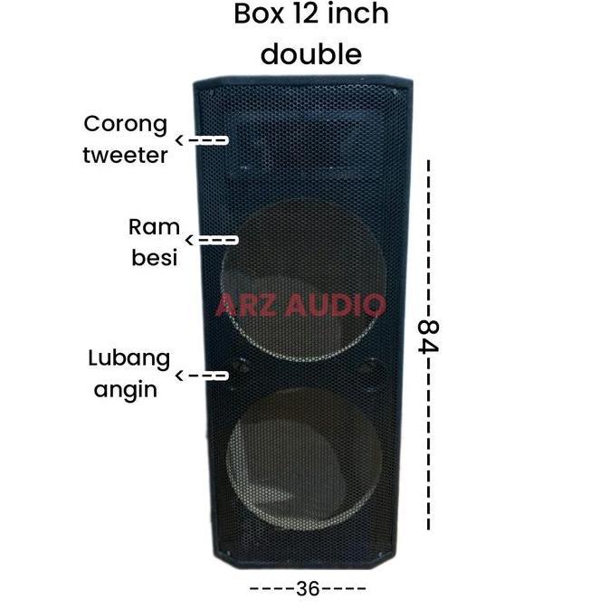 Box Speaker Double 12 Inchi Kosongan + Corong Tweeter