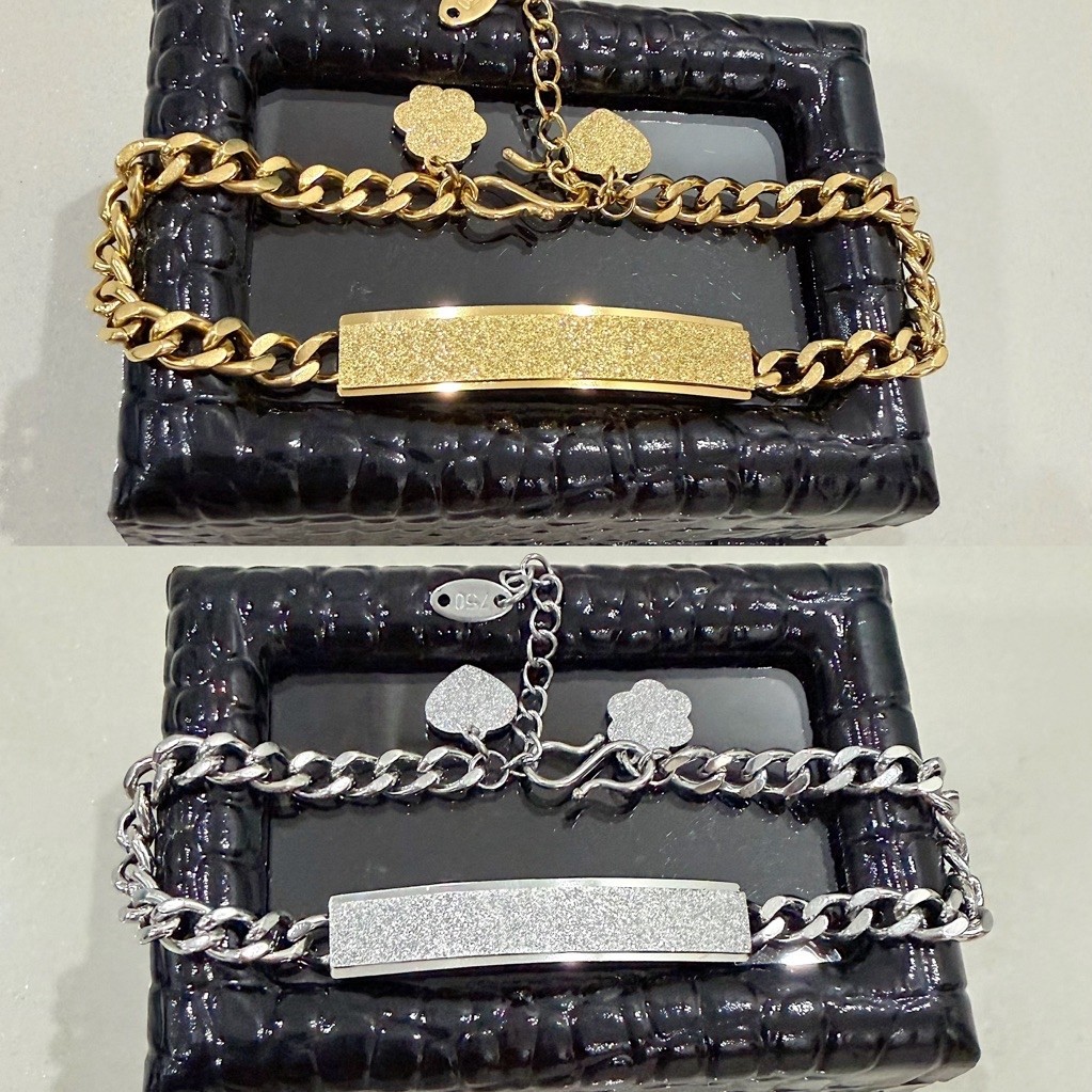 gelang plat titanium, gelang plat pasir, gelang dewasa